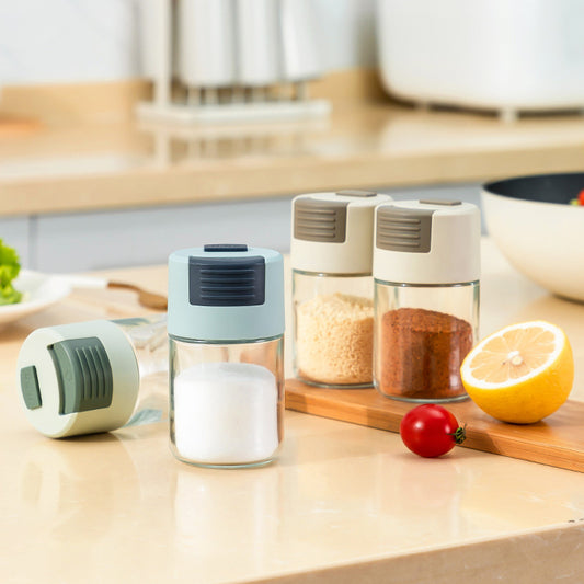 4-Pack Spice Jars Set – Salt, Pepper & Seasoning Containers