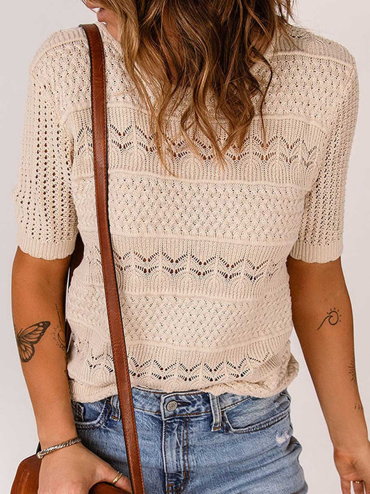 Stunncal Round neck pullover bottom shirt