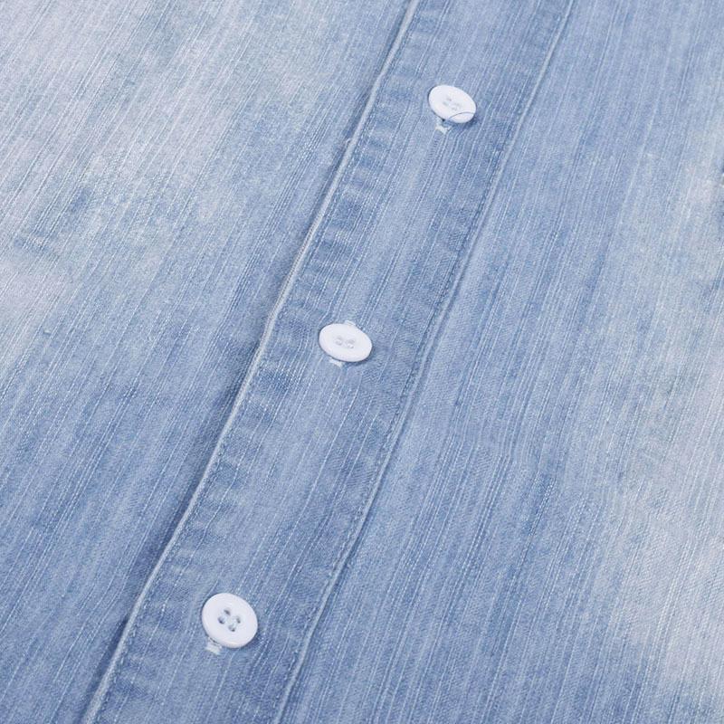 Stunncal Button Short Sleeve Denim Dress
