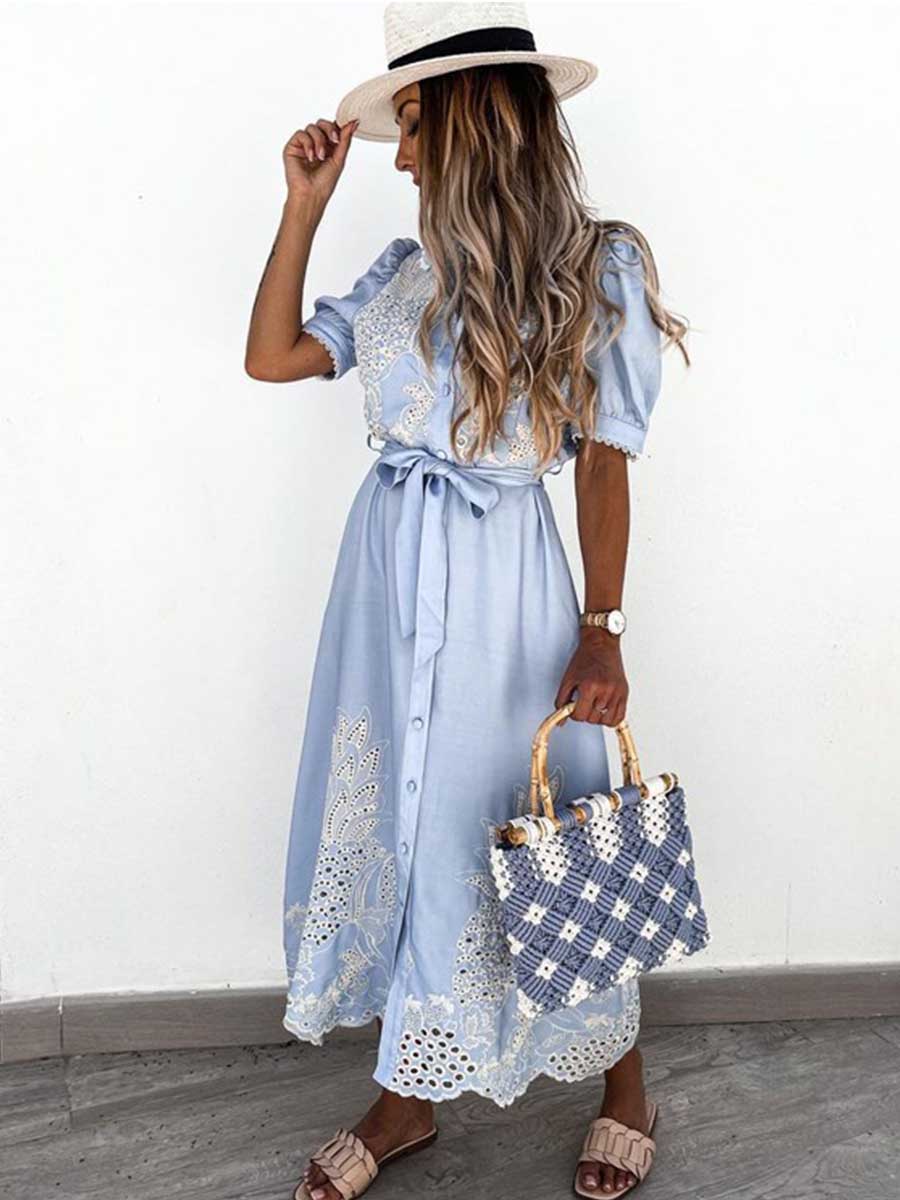 Stunncal  Printed Belt Tunic Dress