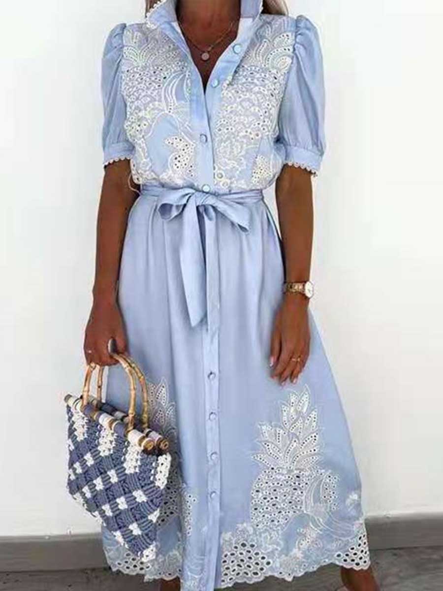 Stunncal  Printed Belt Tunic Dress