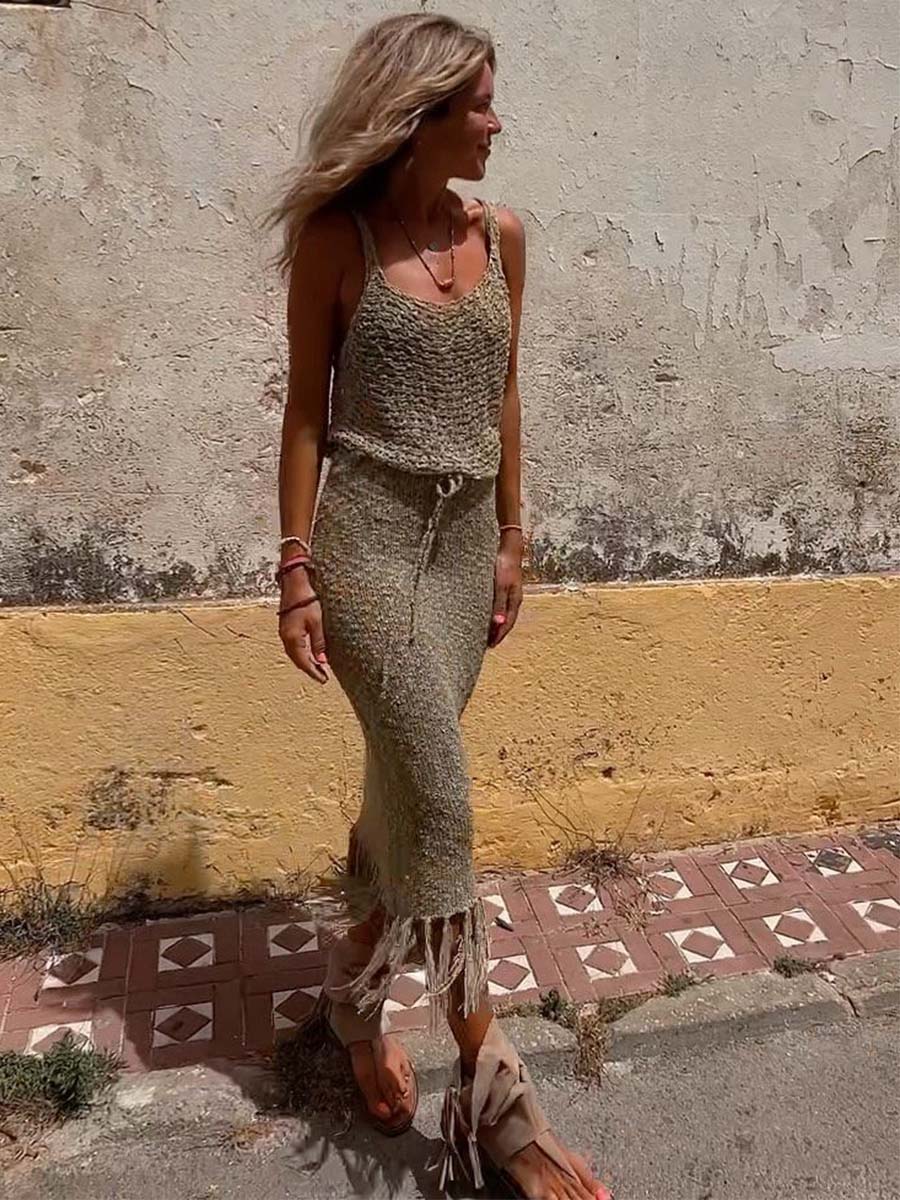 Stunncal Sling Dress Two-piece Set