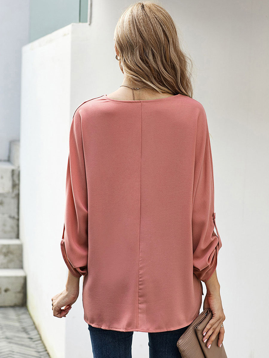 Stunncal Sexy V-Neck Loose Long-Sleeved Tops (7 colors)