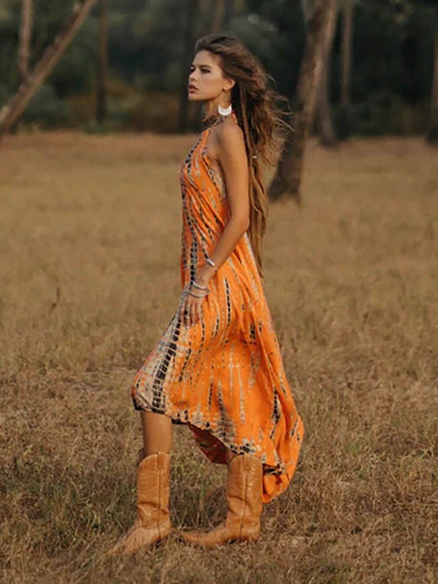 Stunncal V-Neck Printed Camisole Dress