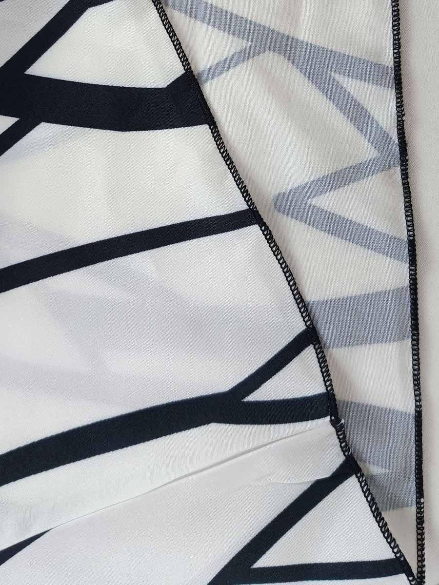 Stunncal V-Neck Print Pleated Sleeveless Dress
