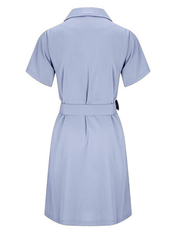 Stunncal V-Neck Button Shirt Dress
